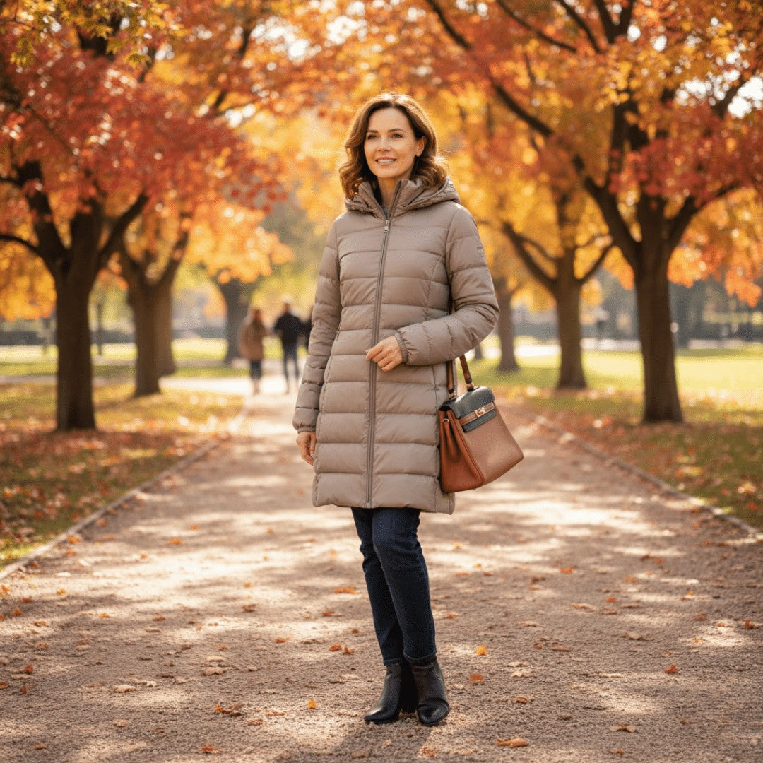 Packable Down Coat – Lightweight Detachable-Hood Longline