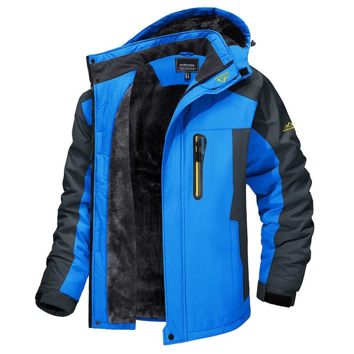 Padded Winter Jacket – Waterproof Windproof Fleece-Lined - Blue