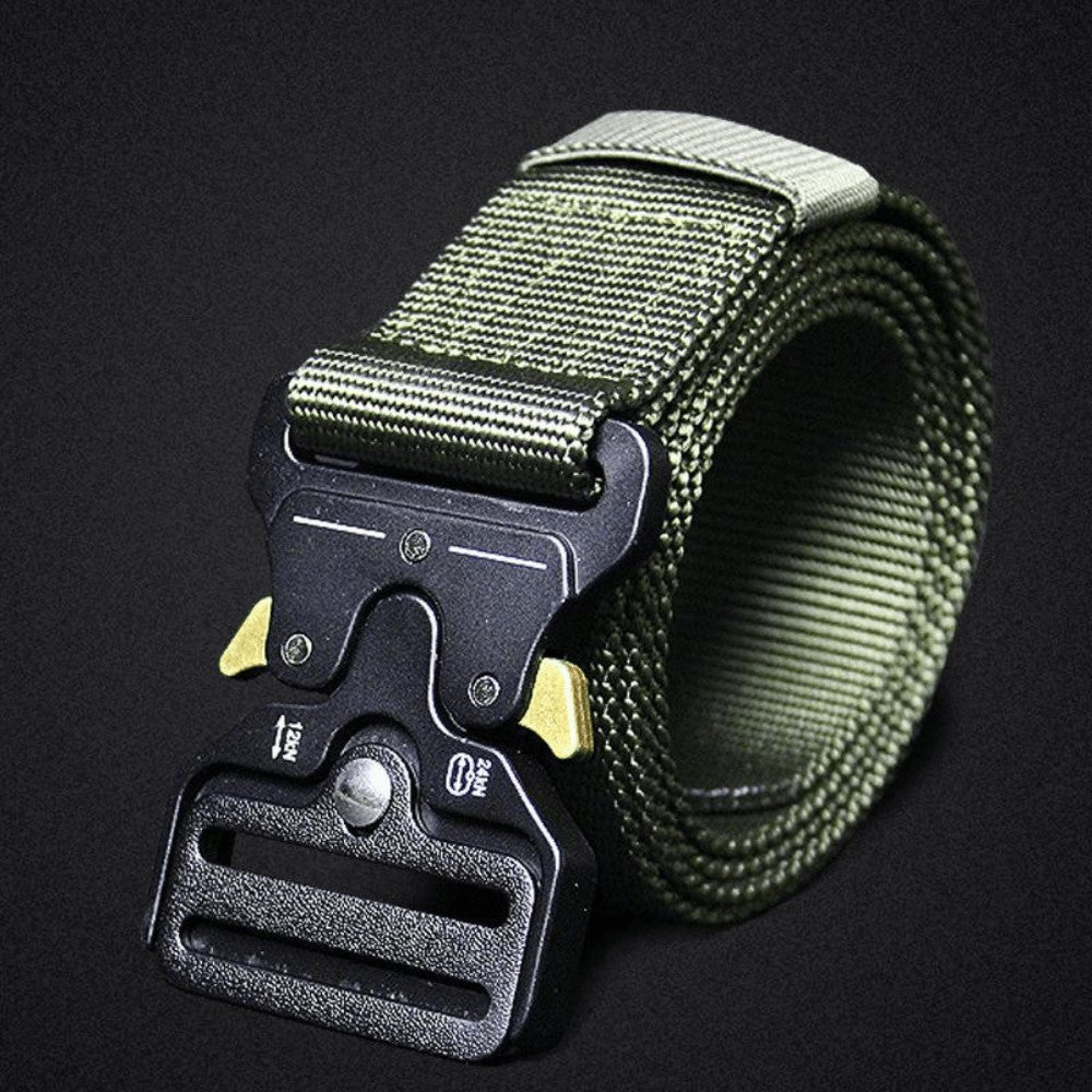 Quick-Release Outdoor Belt – Adjustable Tactical Web Belt - Army Green