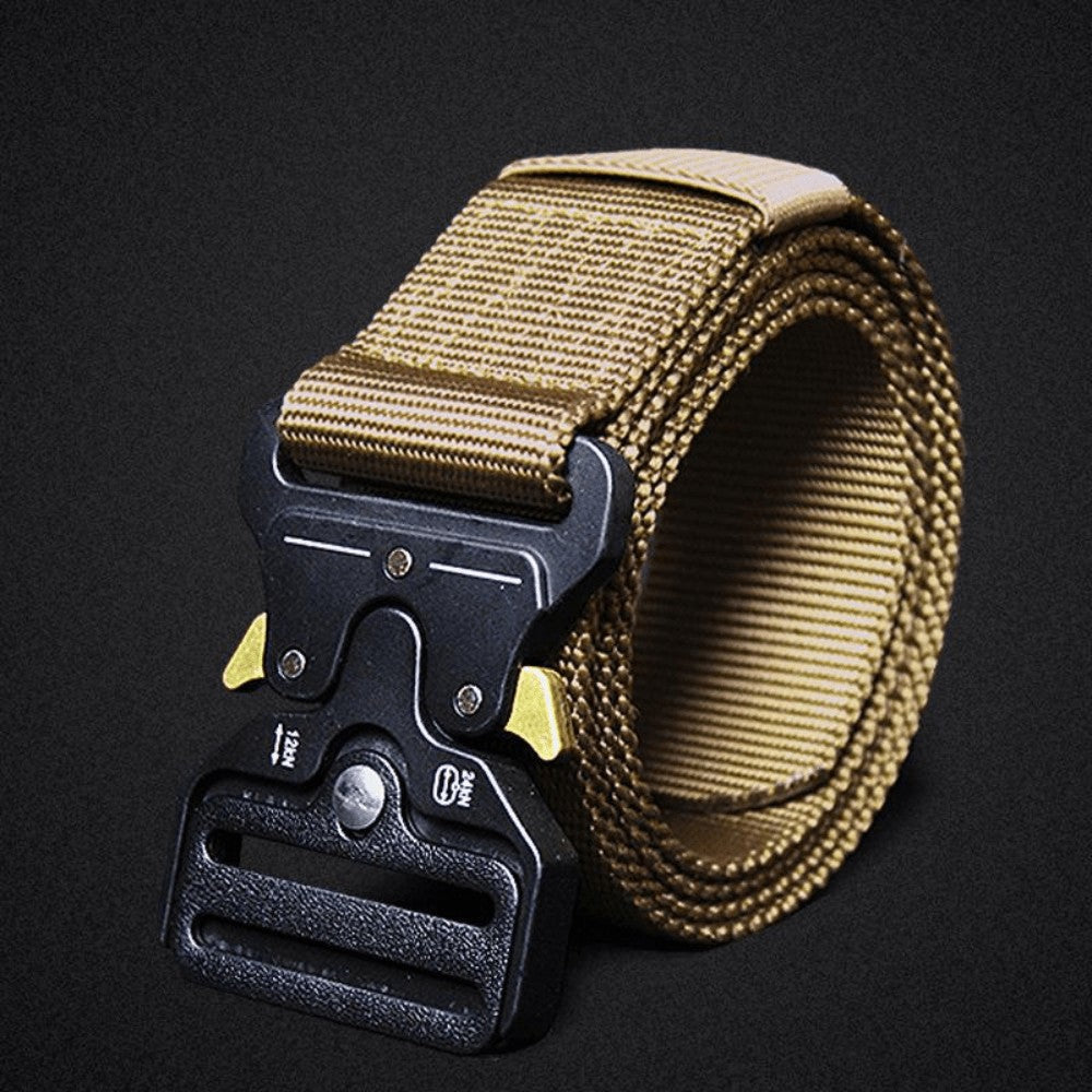 Quick-Release Outdoor Belt – Adjustable Tactical Web Belt - Khaki