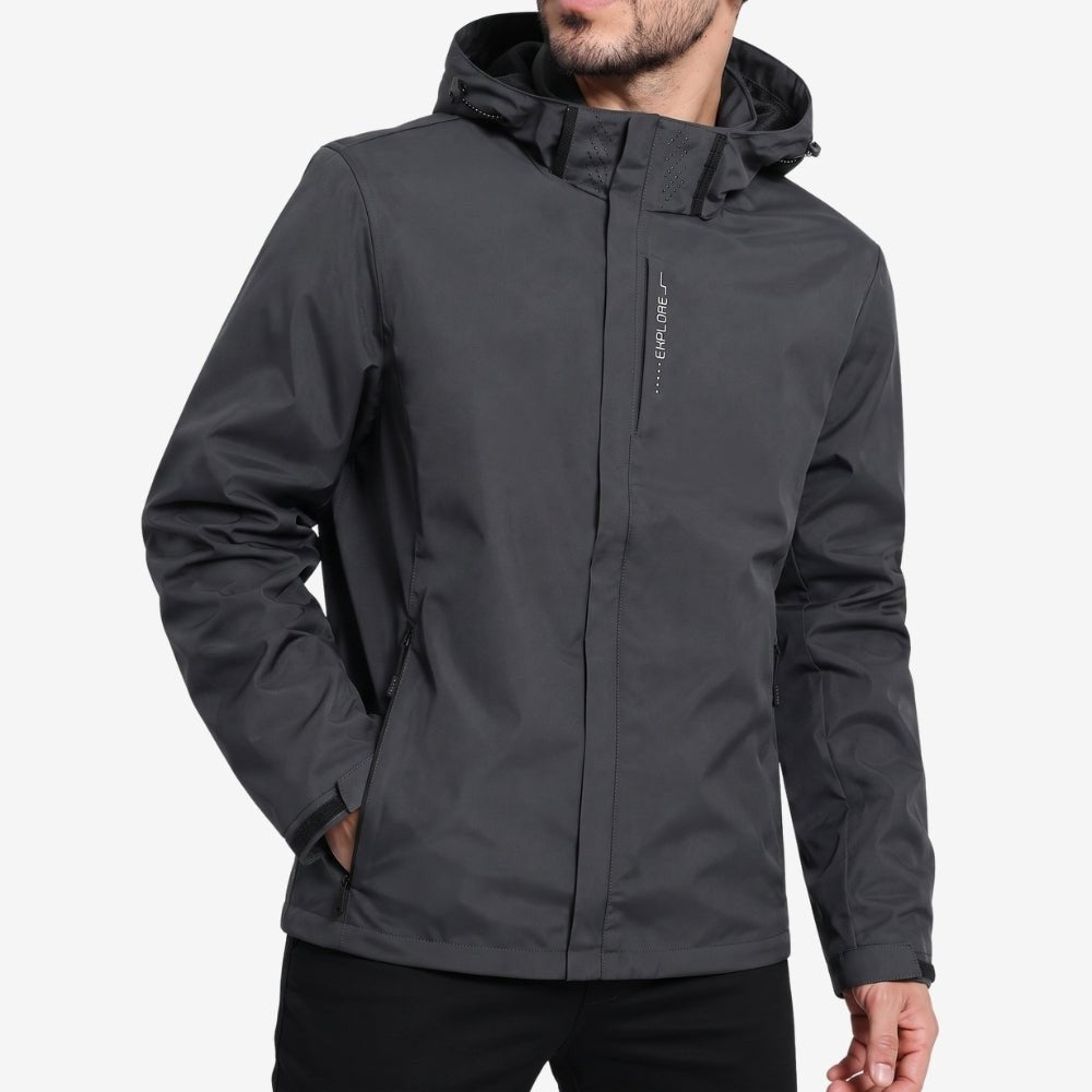 Rain Jacket – Unisex Lightweight Waterproof Windproof Shell - Grey
