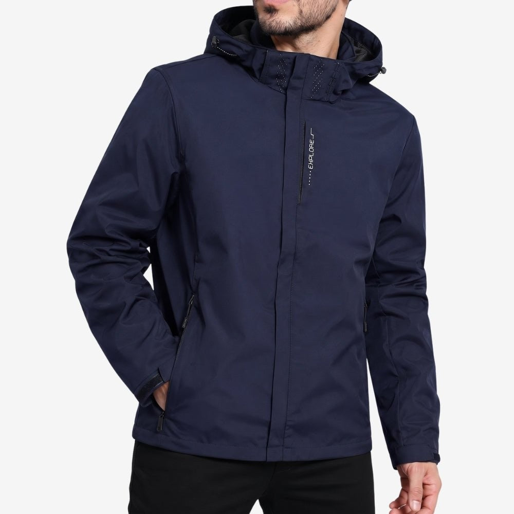 Rain Jacket – Unisex Lightweight Waterproof Windproof Shell - Navy Blue