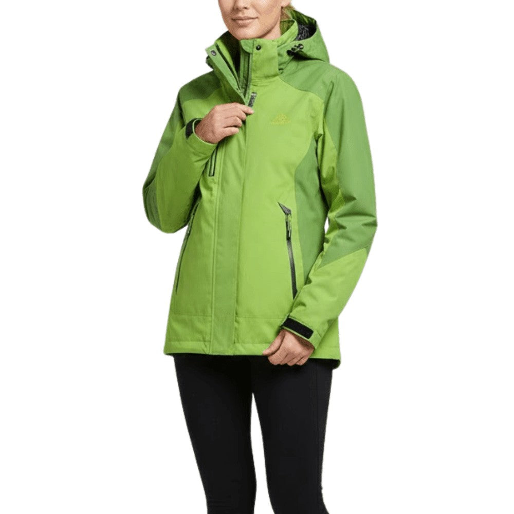 Rain Jacket – Waterproof Insulated Hooded Shell - Green