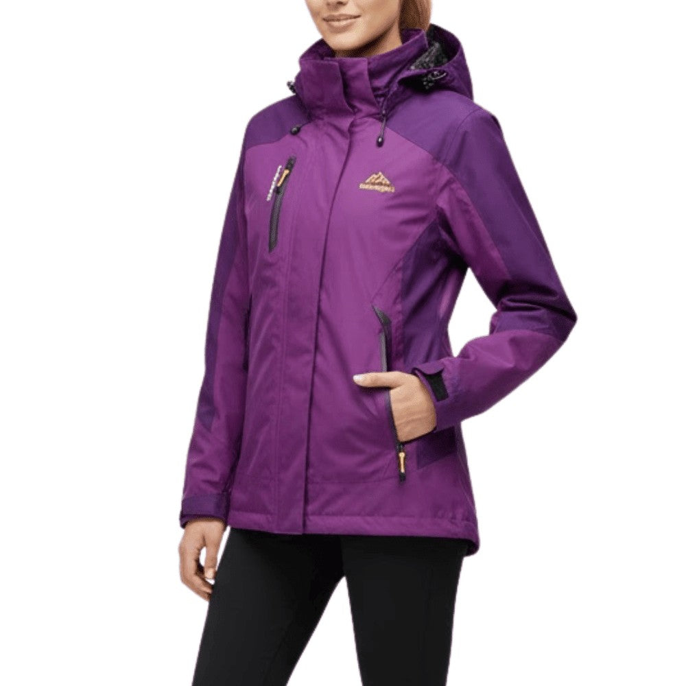 Rain Jacket – Waterproof Insulated Hooded Shell - Purple