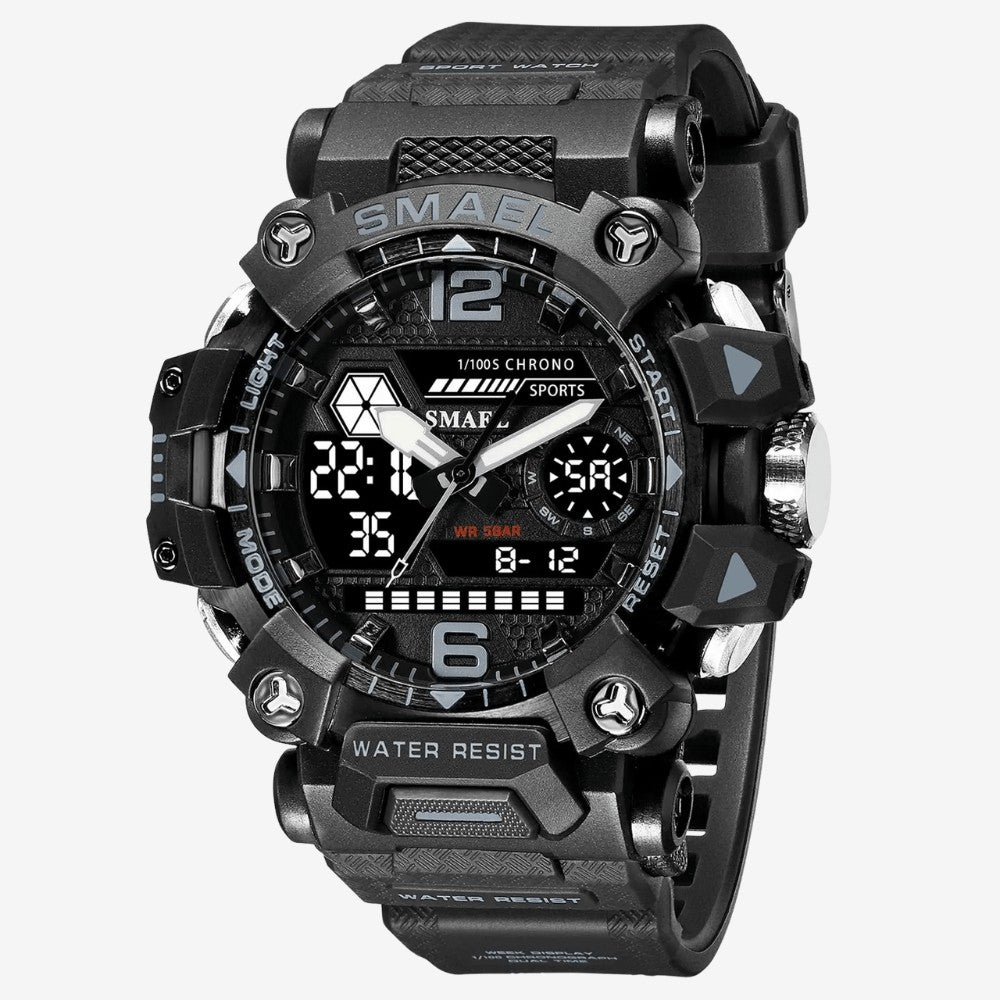 Rugged Outdoor Watch – Dual-Display Shock-Resistant 50m