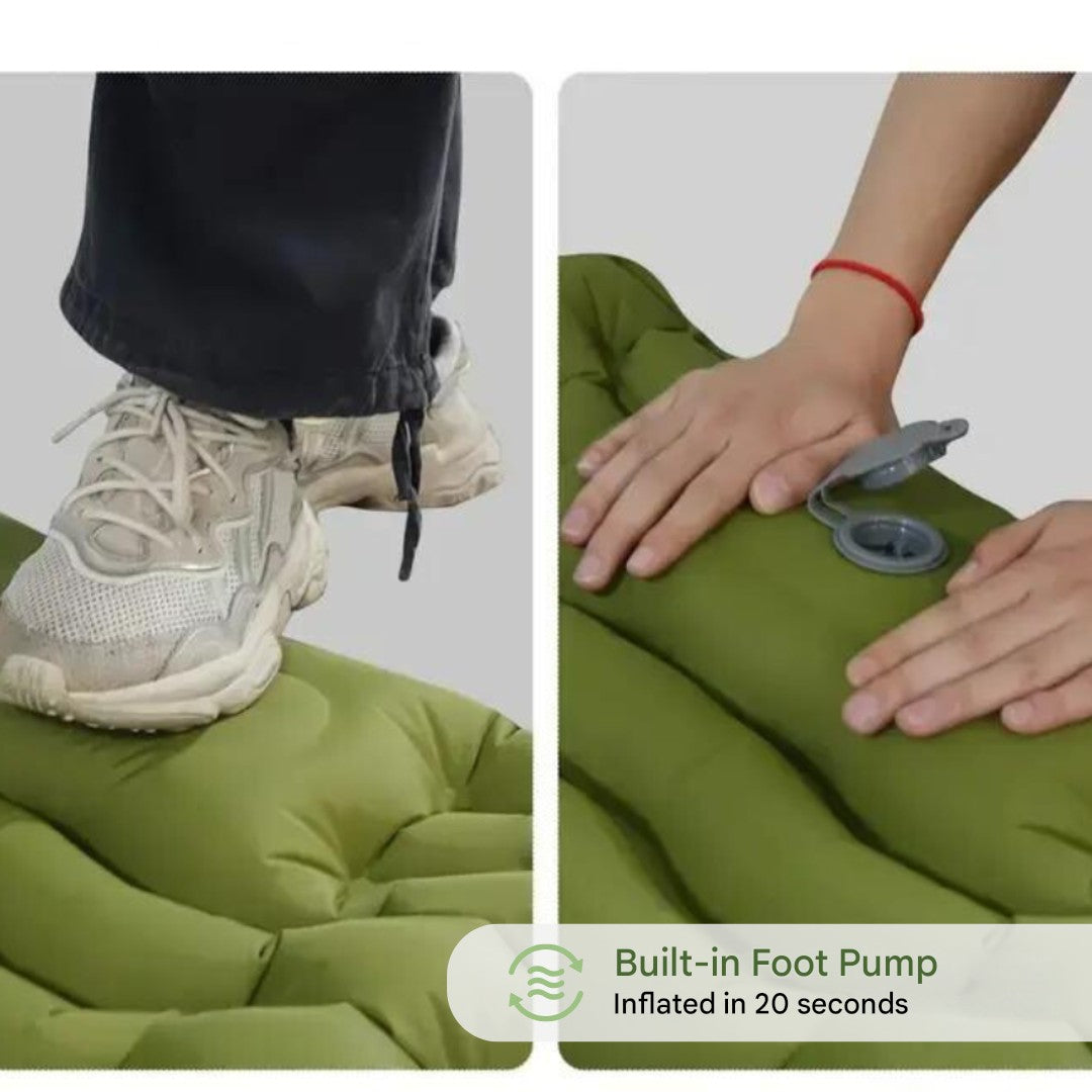Self-Inflating Camping Sleeping Mat – Air Mattress with Built-In Pump