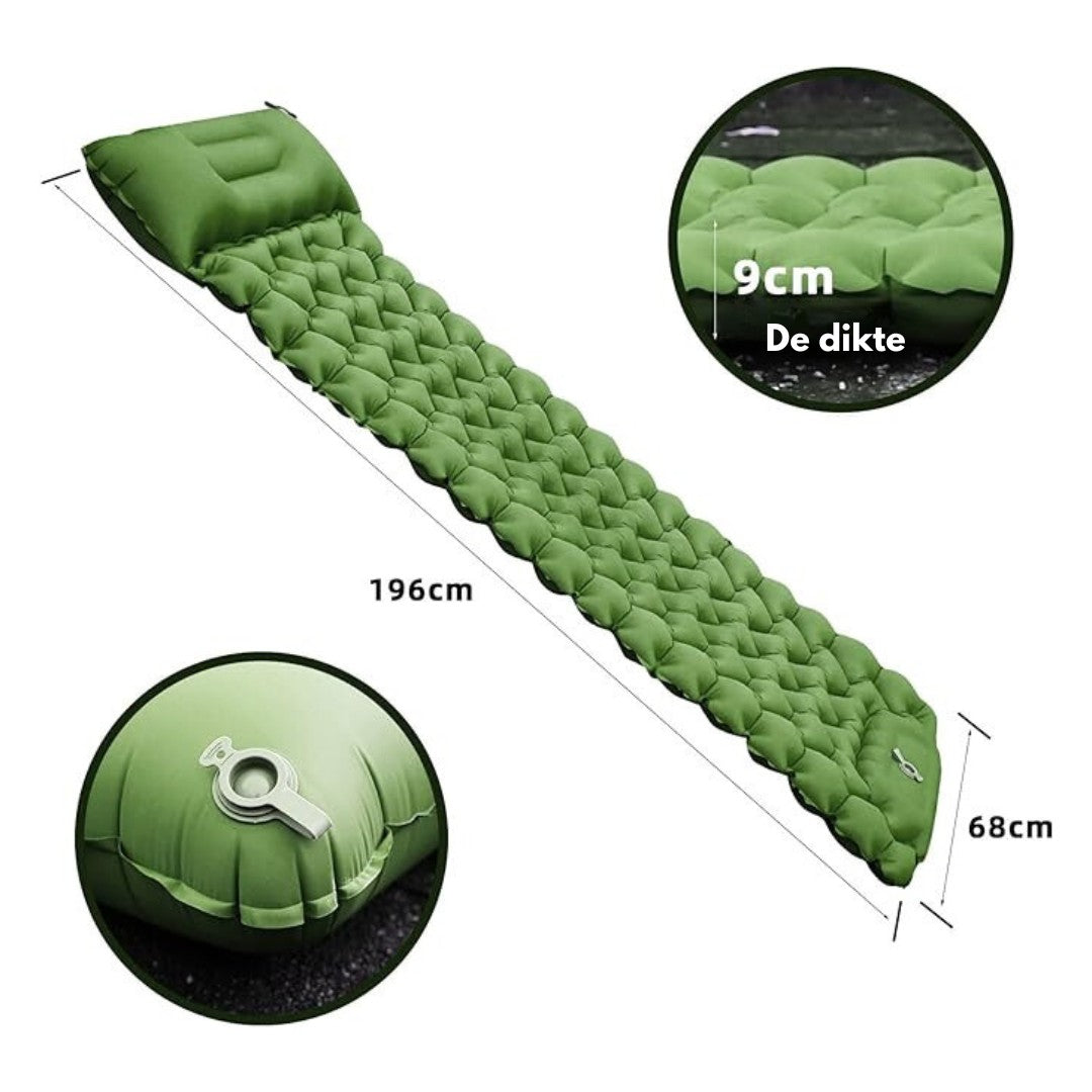 Self-Inflating Camping Sleeping Mat – Air Mattress with Built-In Pump
