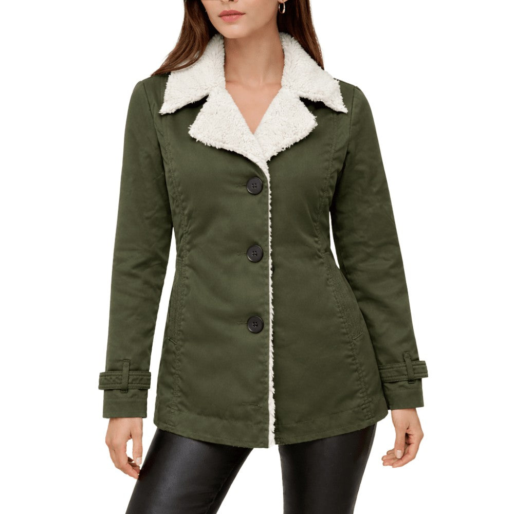 Shearling-Lined Parka – Insulated Mid-Length Winter Coat