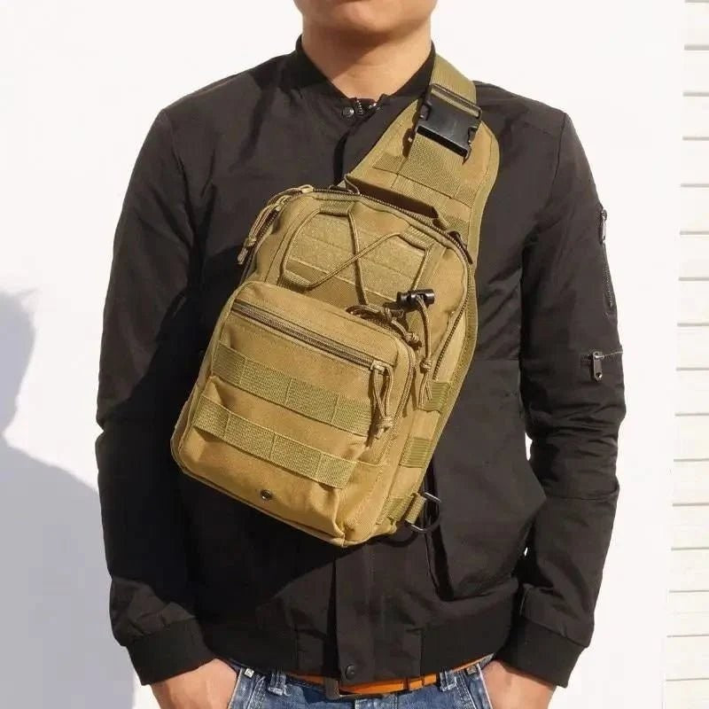 Shoulder Bag 10L – Durable 1000D Adjustable Sling - Khaki