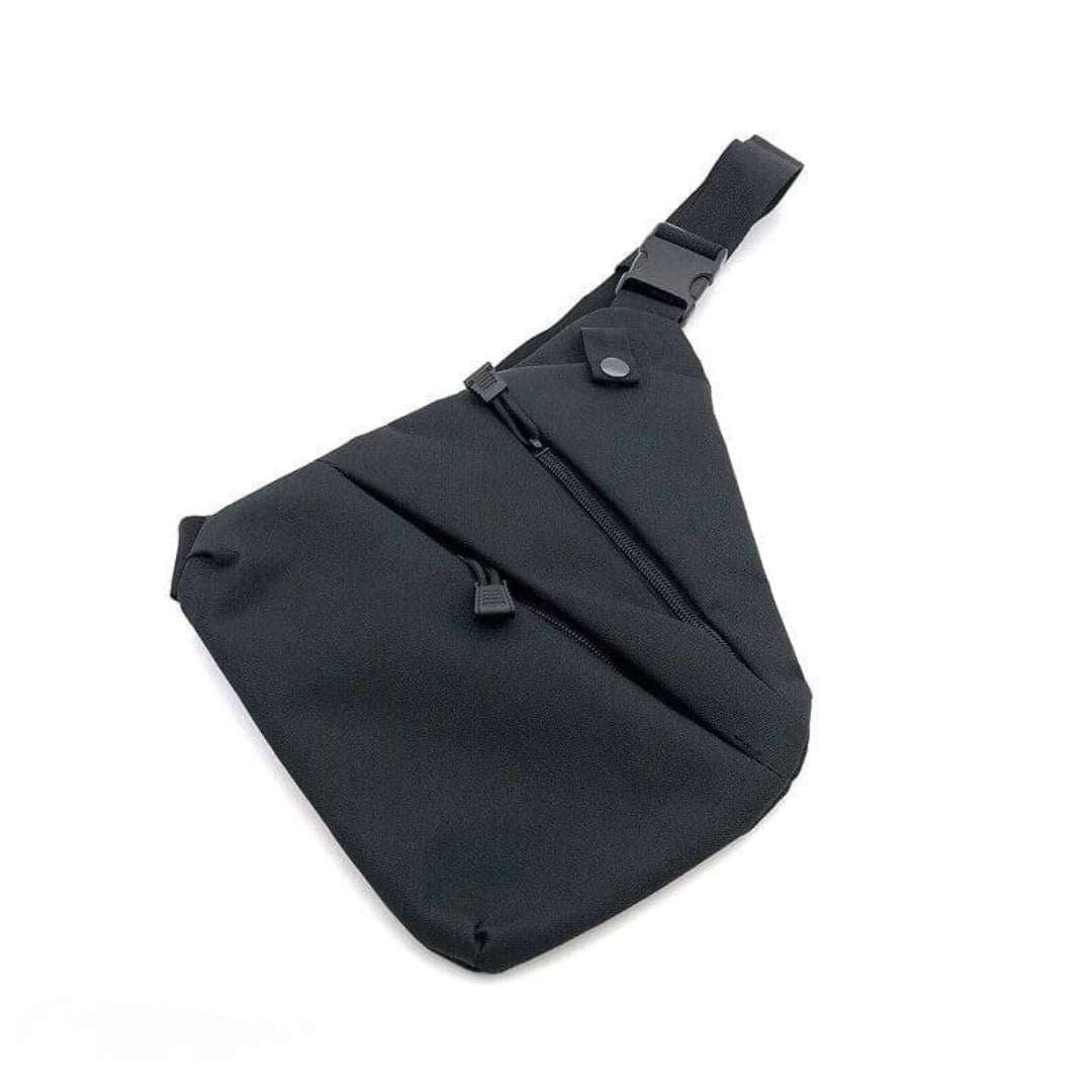 Shoulder Bag – Slim Water-Resistant 1000D Travel Sling - Black
