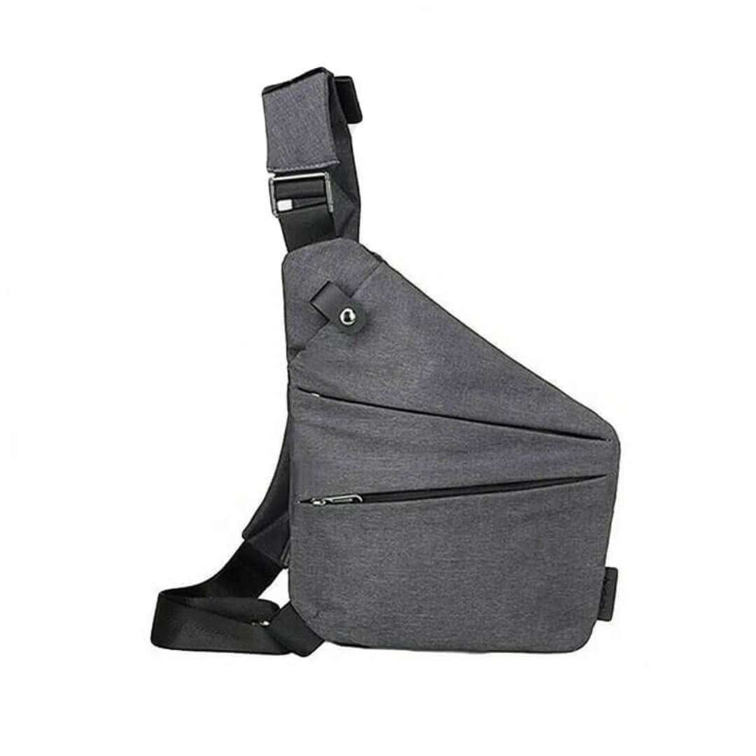 Shoulder Bag – Slim Water-Resistant 1000D Travel Sling - Gray