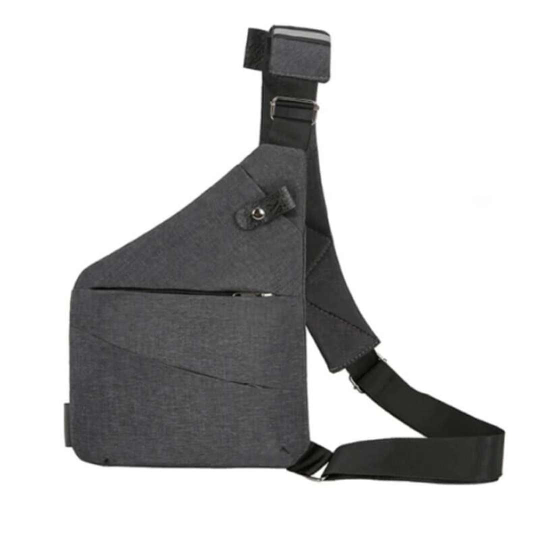 Shoulder Bag – Slim Water-Resistant 1000D Travel Sling - Gray