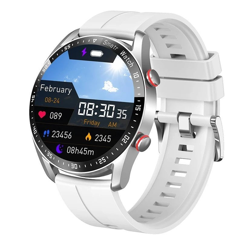 Smartwatch – Water-Resistant Activity & Sleep Tracker - Silver Silicone
