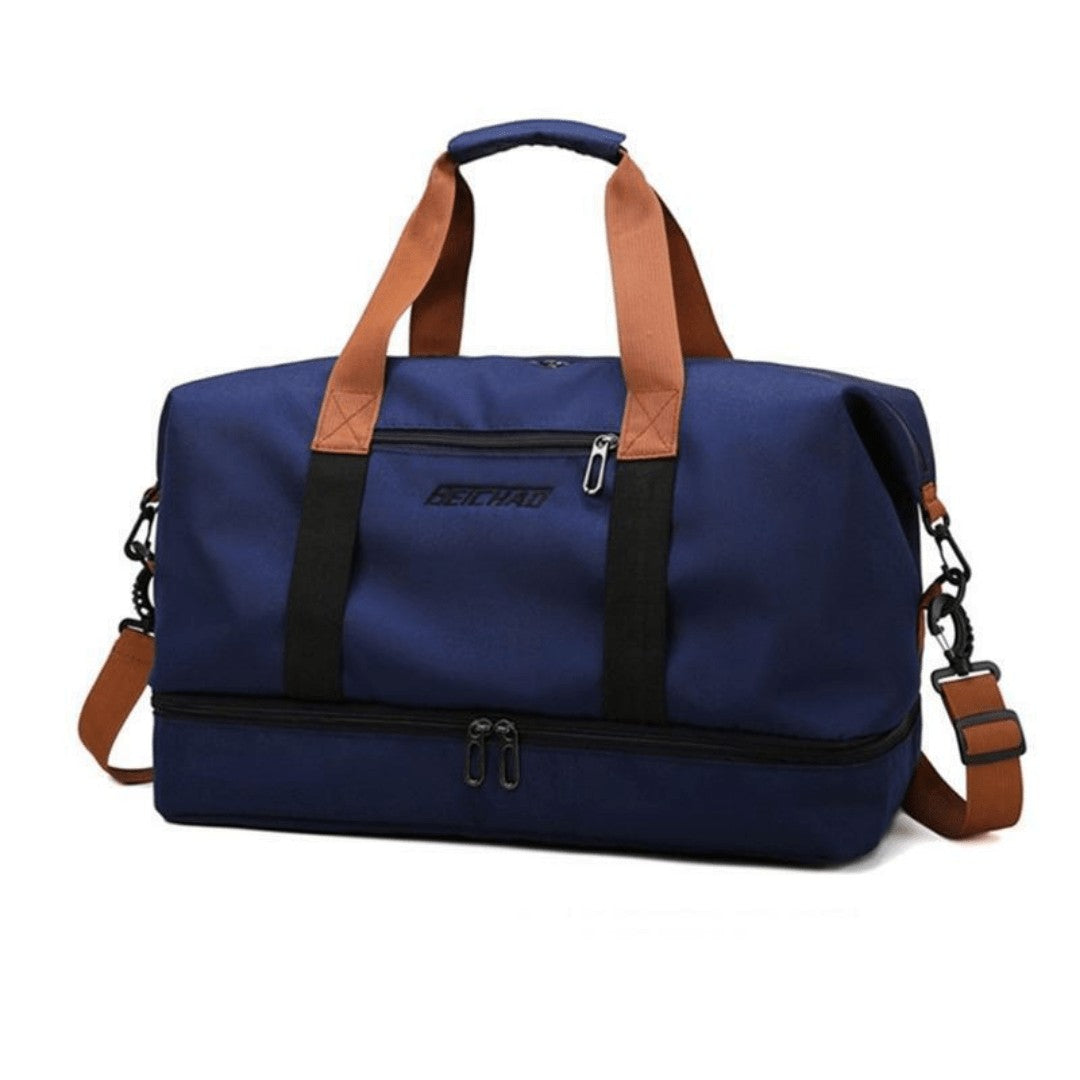 Sports Travel Bag – Water-Resistant 600D Shoe Compartment - Blue