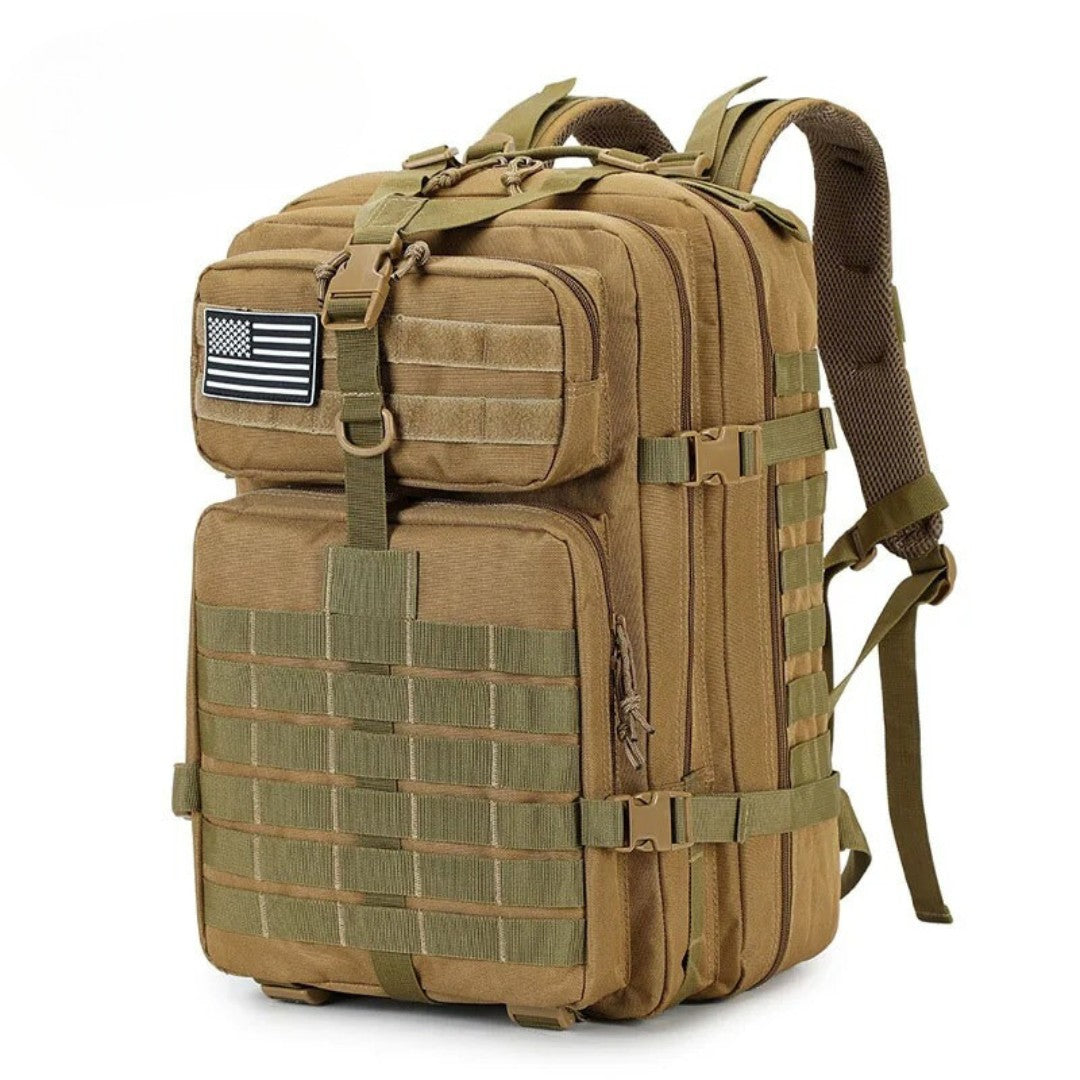 Tactical Military Backpack 50L – MOLLE Waterproof Assault Pack - Beige