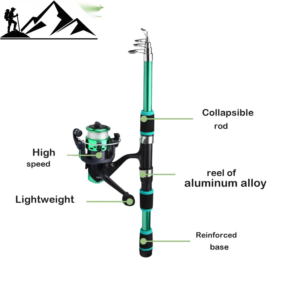 Telescopic Fishing Rod Set – Collapsible Rod & Reel Combo Kit