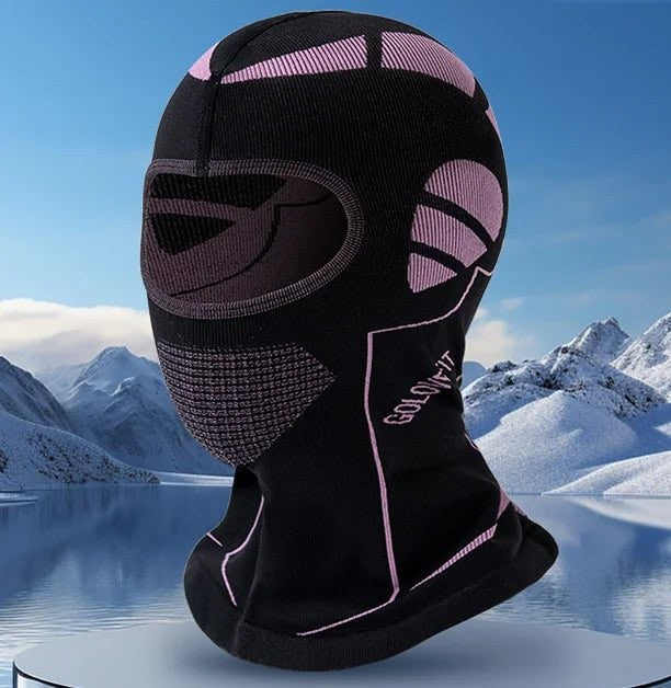 Thermal Balaclava – Full-Face Breathable Mesh Ski Mask - Black Purple