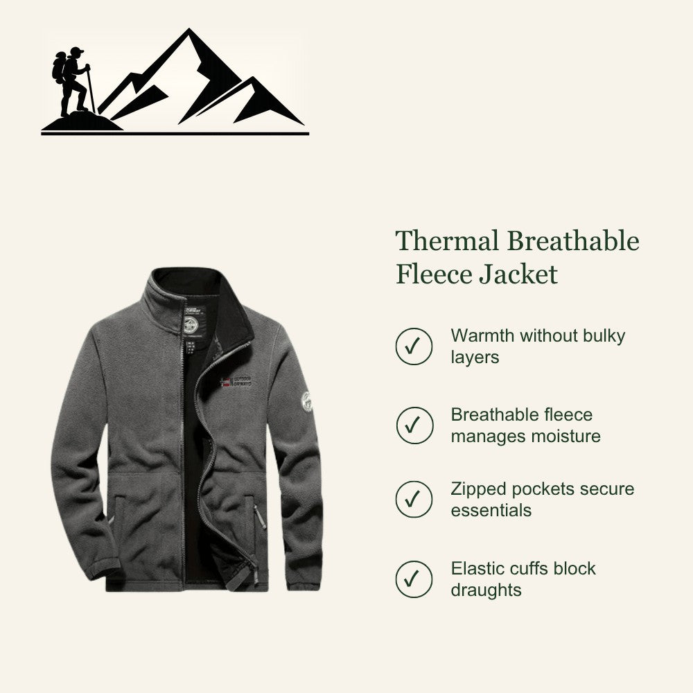 Thermal Fleece Jacket – Full-Zip Breathable Mid-Layer