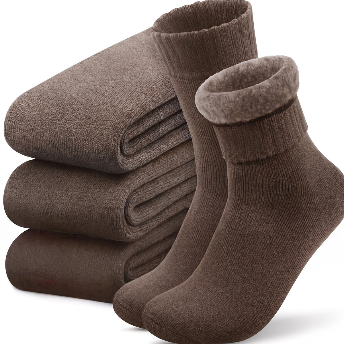 Thermal Hiking Socks 3-Pack – Thick Plush Reinforced Crew Socks
