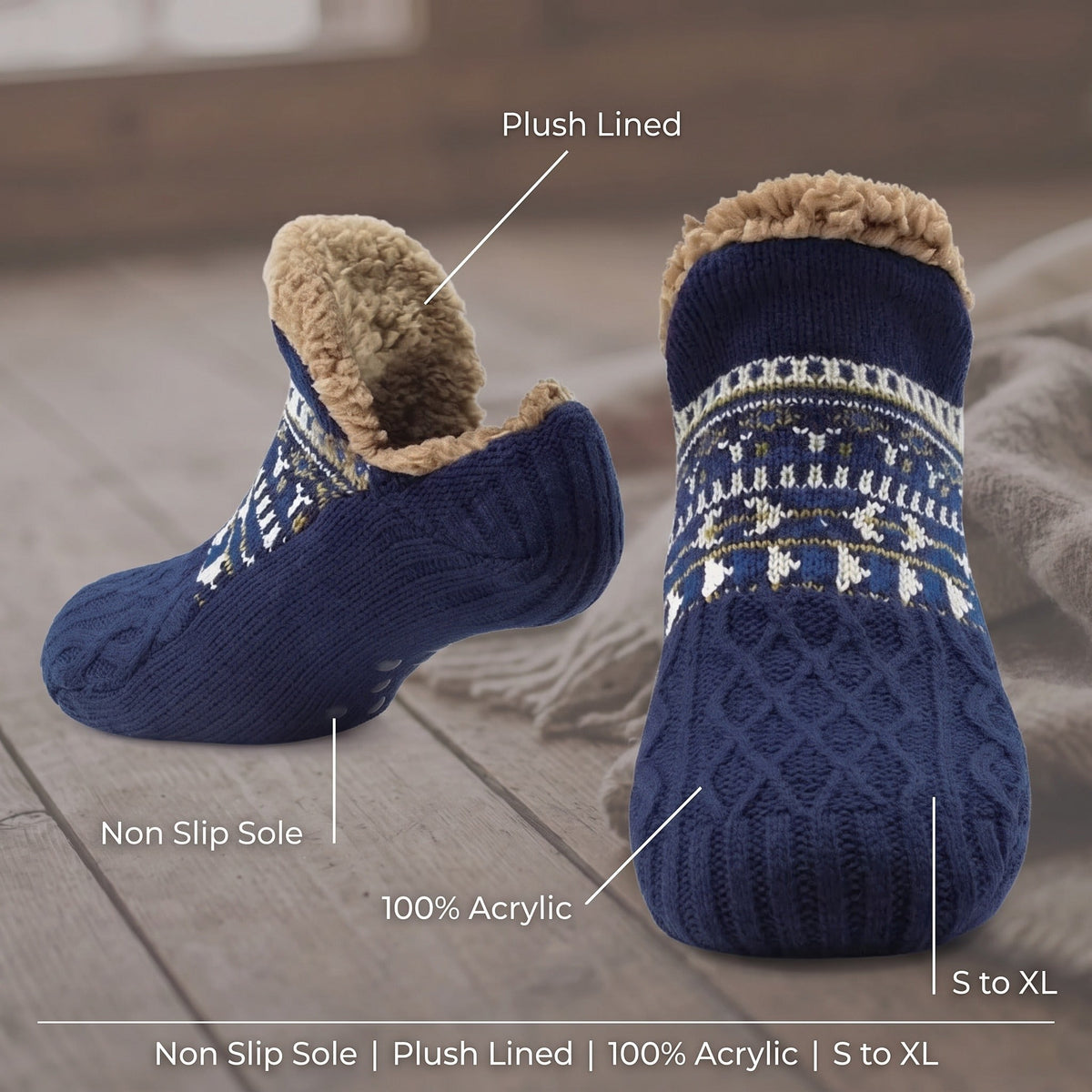 Thermal Knitted Socks – Non-Slip Silicone Grip Winter Socks