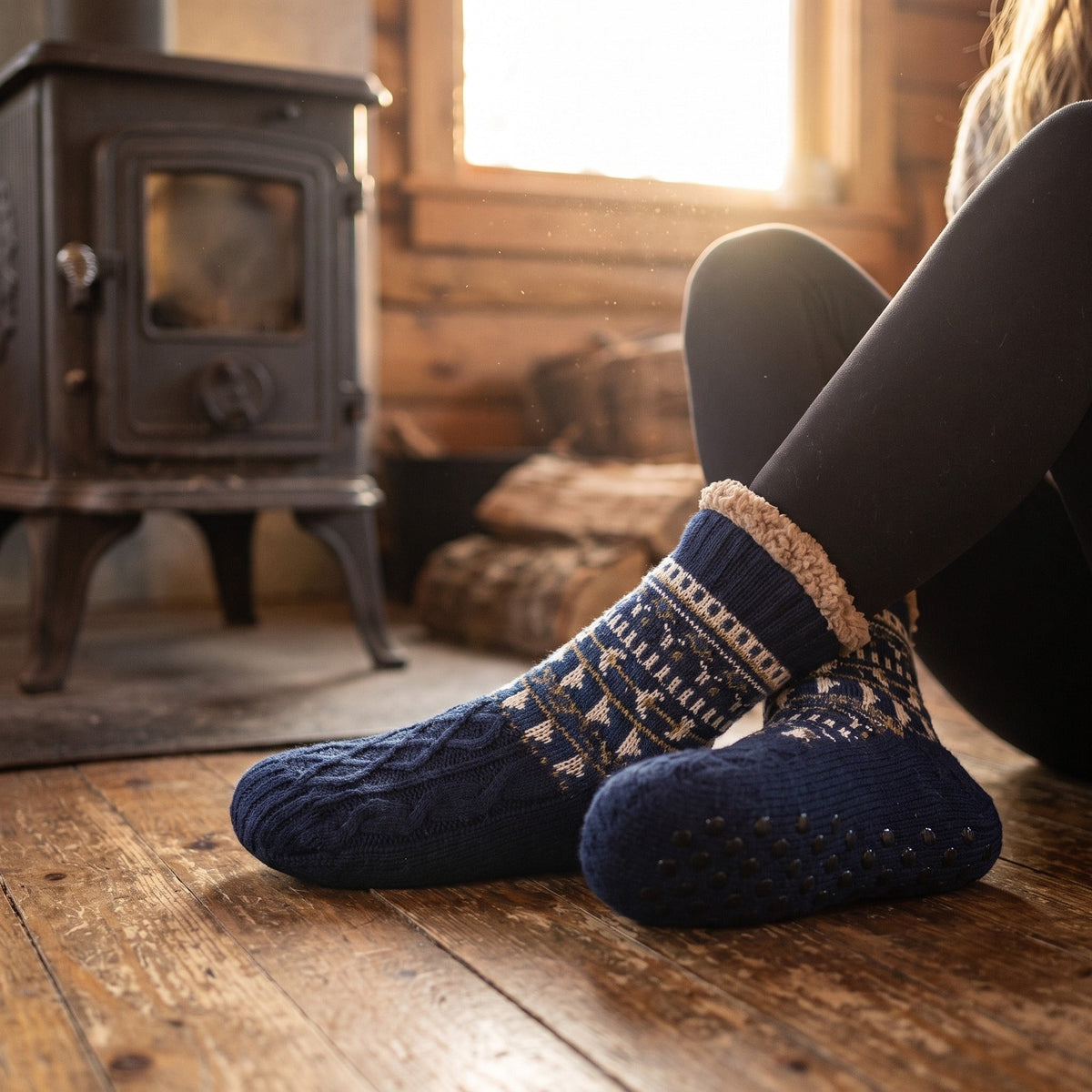 Thermal Knitted Socks – Non-Slip Silicone Grip Winter Socks