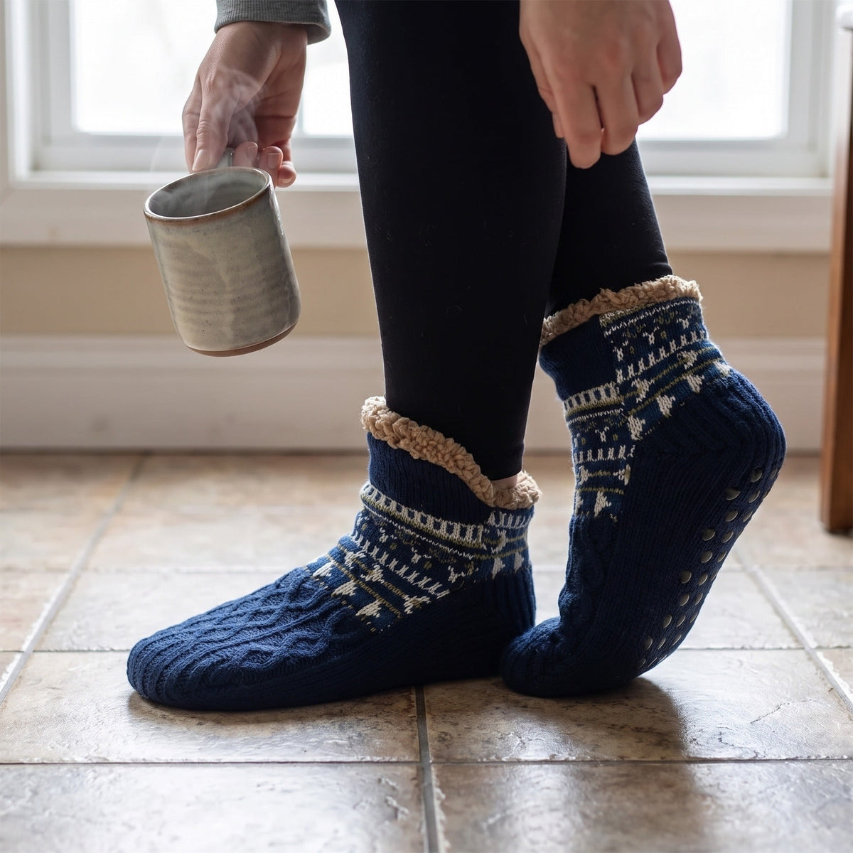 Thermal Knitted Socks – Non-Slip Silicone Grip Winter Socks