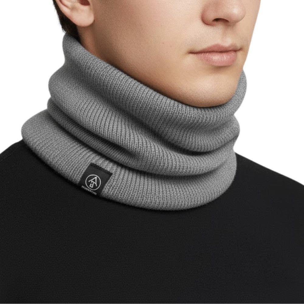 Thermal Neck Warmer – Knit Stretch Cold-Weather Gaiter - Grey
