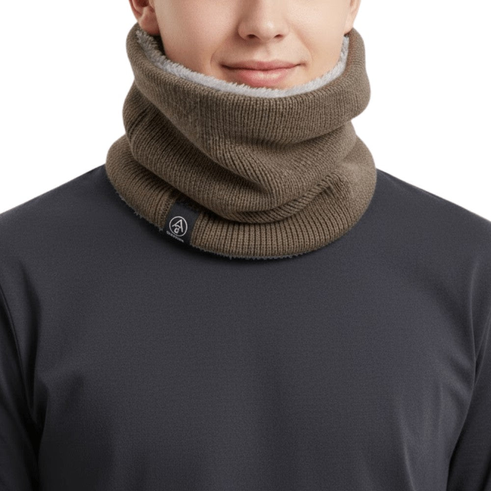 Thermal Neck Warmer – Knit Stretch Cold-Weather Gaiter - Khaki
