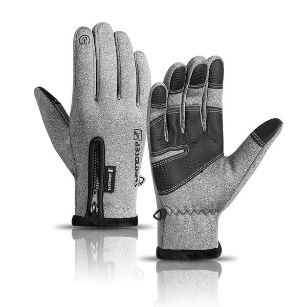 Touchscreen Winter Gloves – Waterproof Insulated Grip - Grey