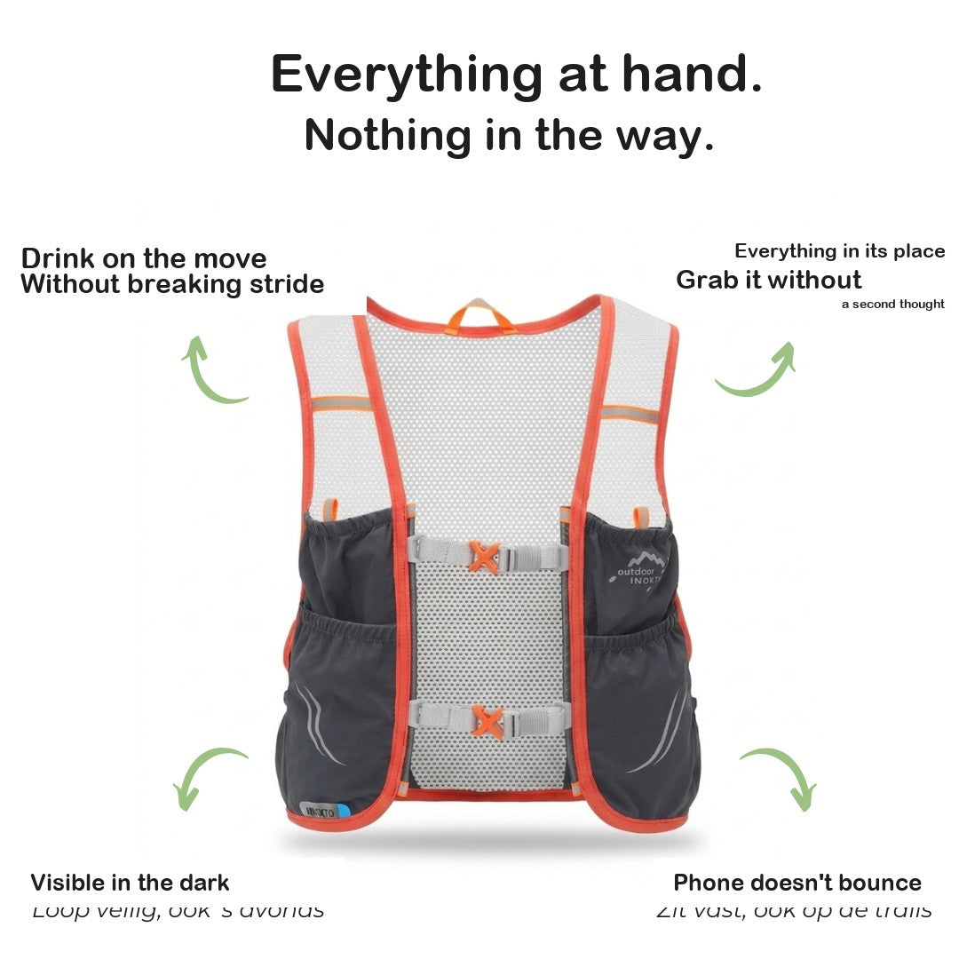 Trail Running Vest – Hydration Pack with 2 Soft Flasks