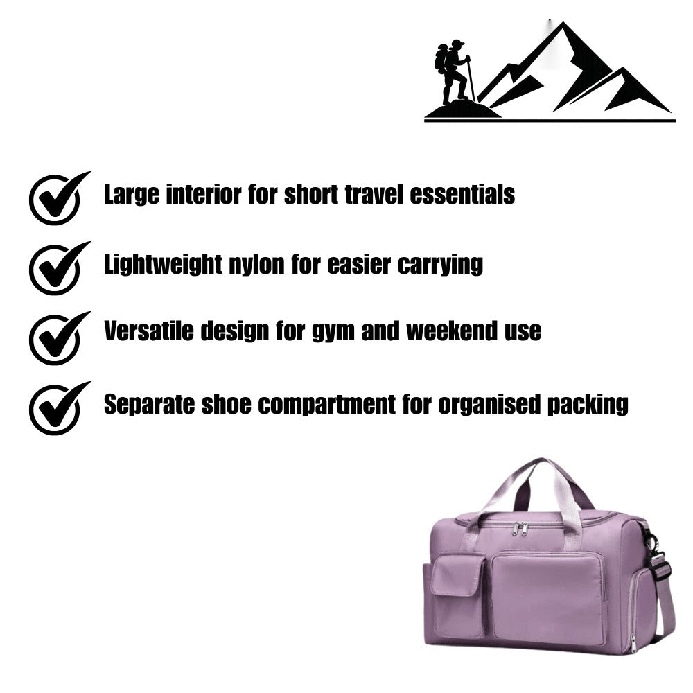 Travel Duffel Bag – Large-Capacity Shoe Compartment