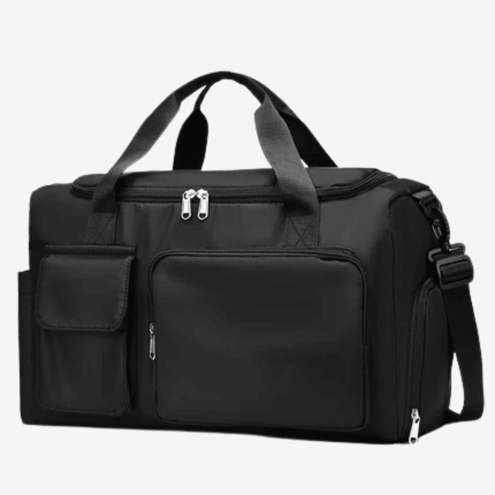 Travel Duffel Bag – Large-Capacity Shoe Compartment - Black
