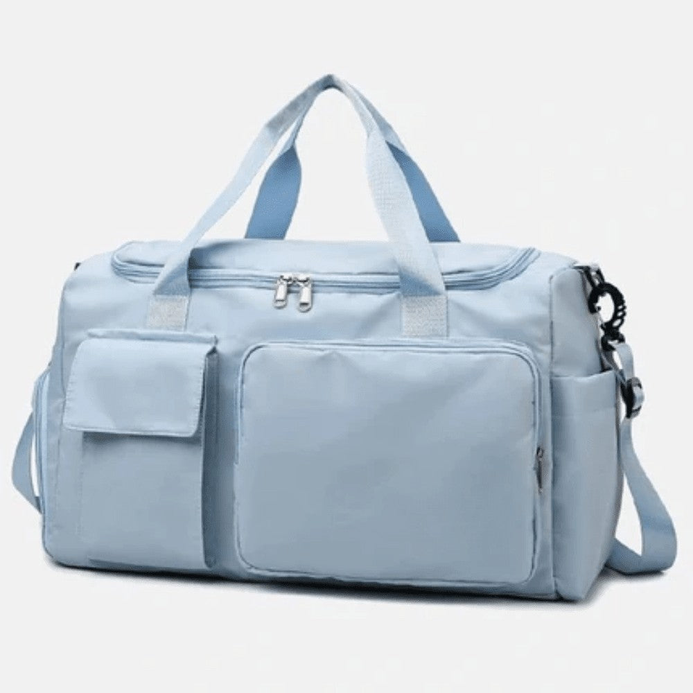 Travel Duffel Bag – Large-Capacity Shoe Compartment - Sky Blue
