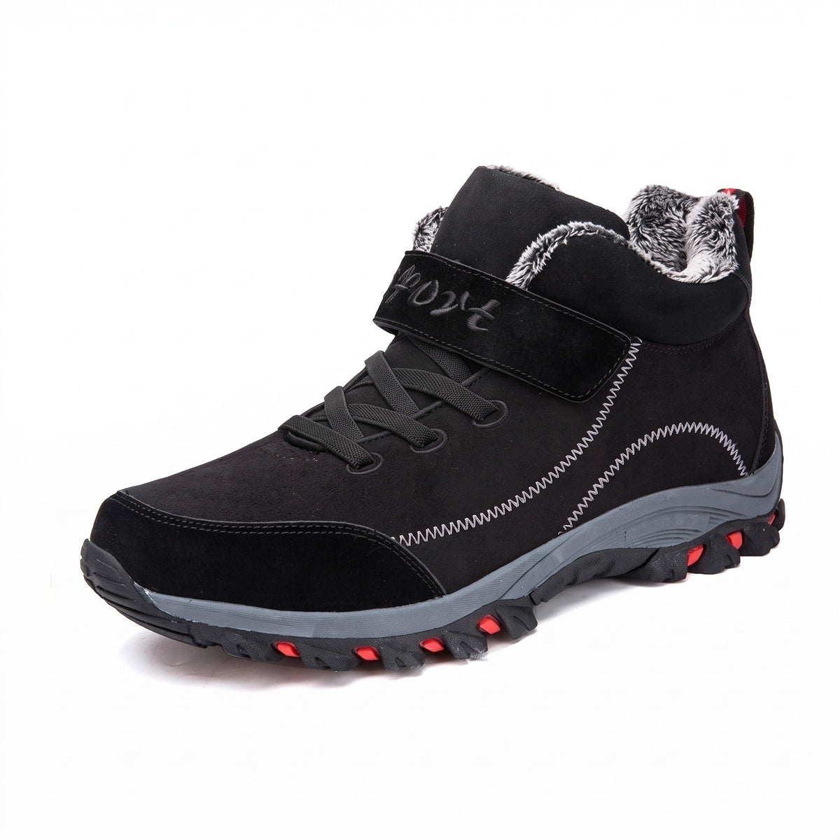 Unisex Snow Boots – Plush-Lined Water-Repellent Winter Boots - Black