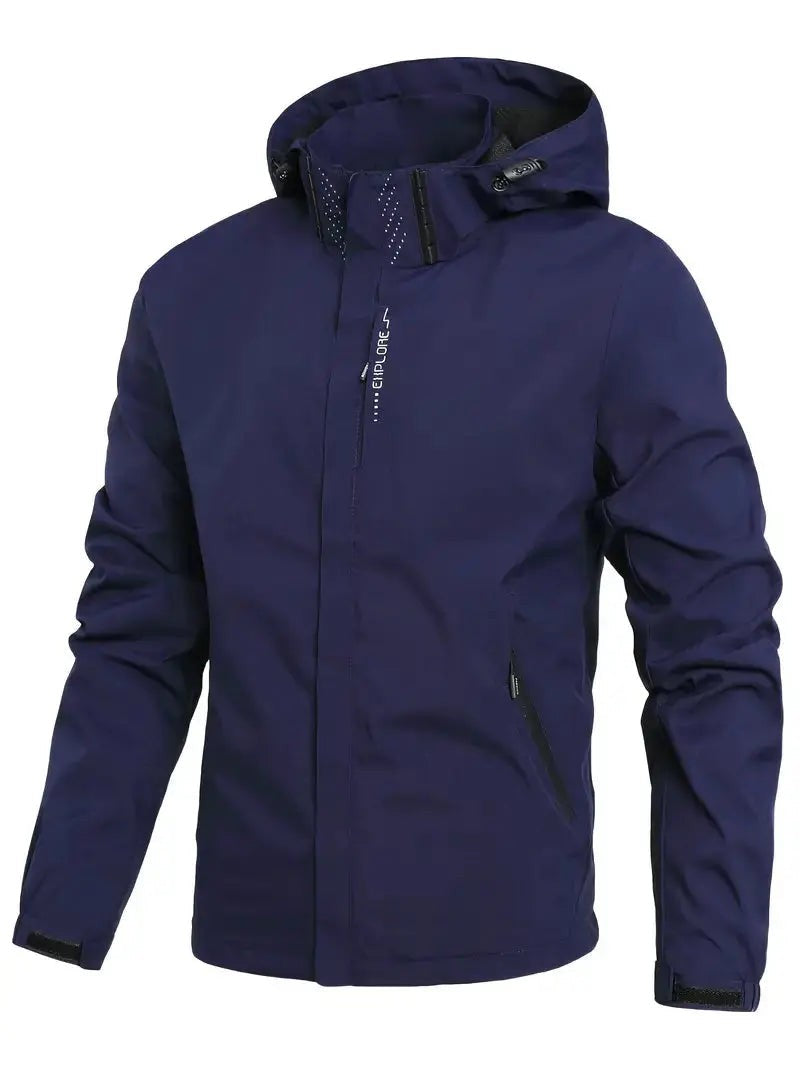 Unisex Waterproof Rain Jacket – Windproof Spring Outdoor Jacket - Dark Blue