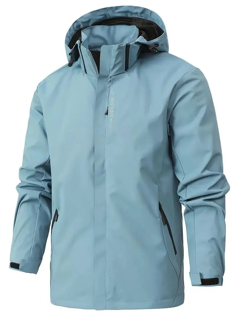 Unisex Waterproof Rain Jacket – Windproof Spring Outdoor Jacket - Light Blue