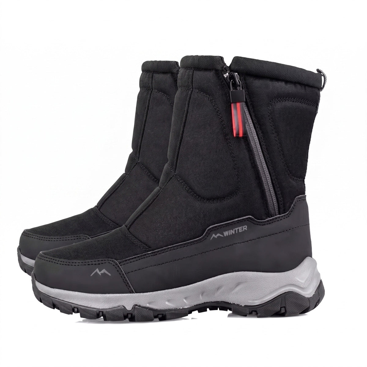 Unisex Winter Boots – Thermal-Lined Waterproof Snow Hiking Boots - Black