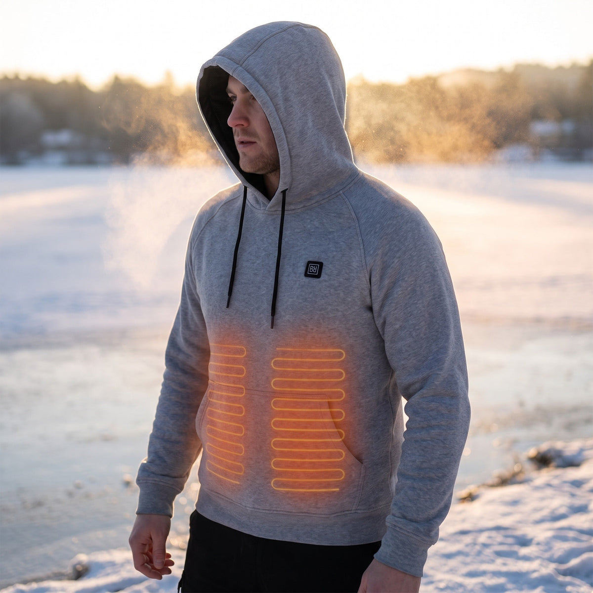USB Heated Hoodie – Waterproof Nylon Microfleece-Lined Winter Jacket