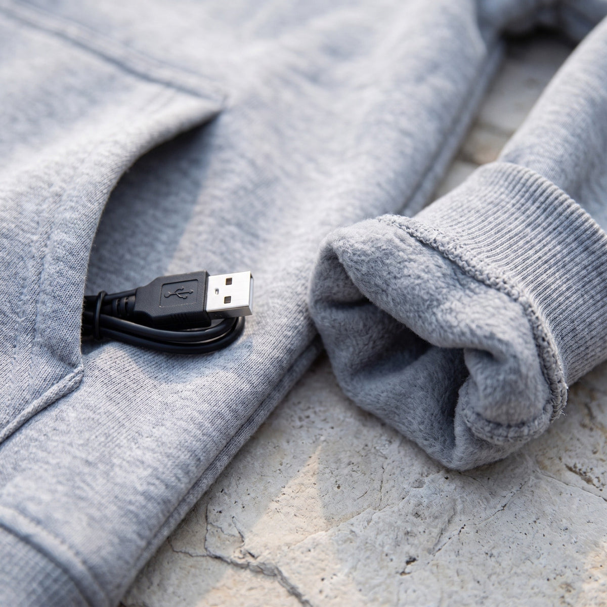 USB Heated Hoodie – Waterproof Nylon Microfleece-Lined Winter Jacket