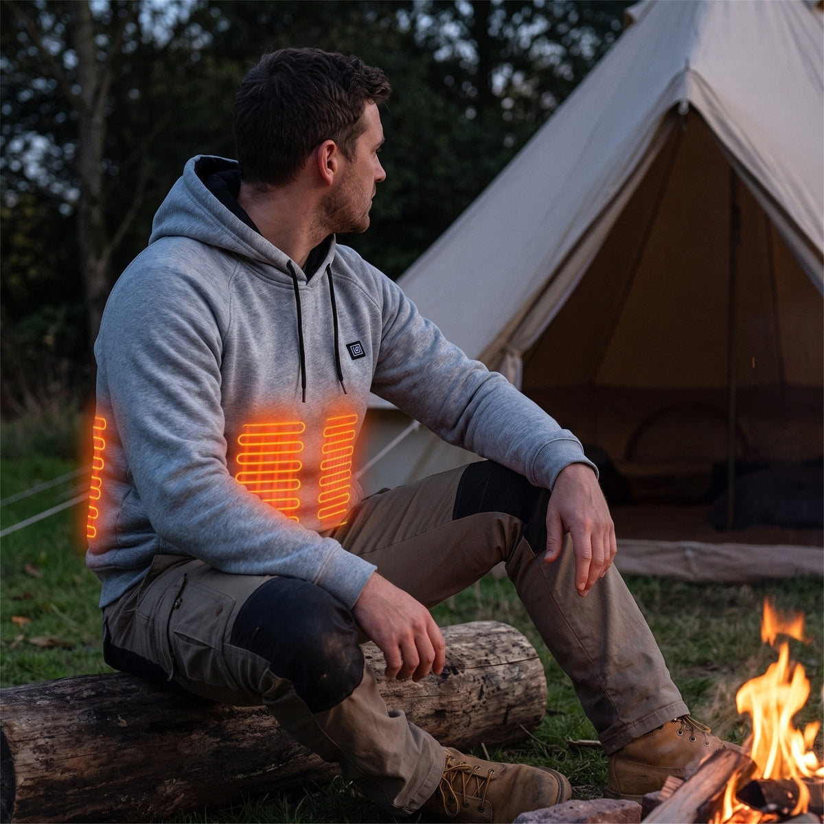 USB Heated Hoodie – Waterproof Nylon Microfleece-Lined Winter Jacket