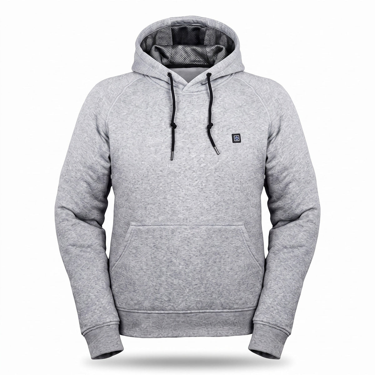 USB Heated Hoodie – Waterproof Nylon Microfleece-Lined Winter Jacket - Gray