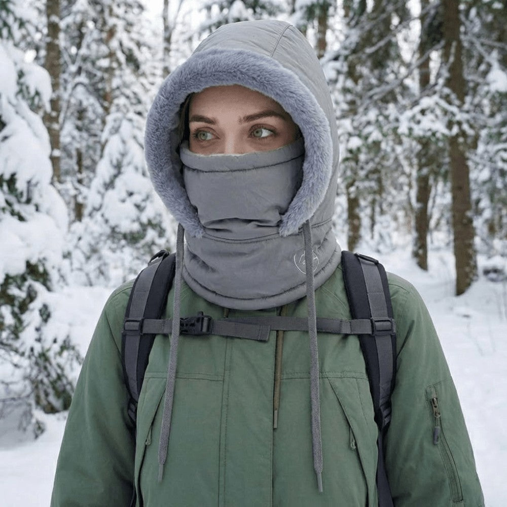 Water-Resistant Winter Balaclava – Faux-Fur Quilted Thermal Hood