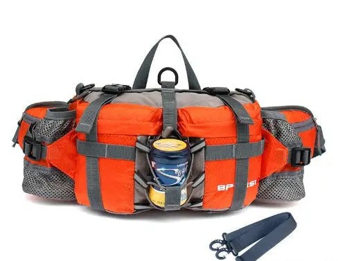 Waterproof Hiking Waist Bag – 5L Hip Pack with Wide Support - Orange