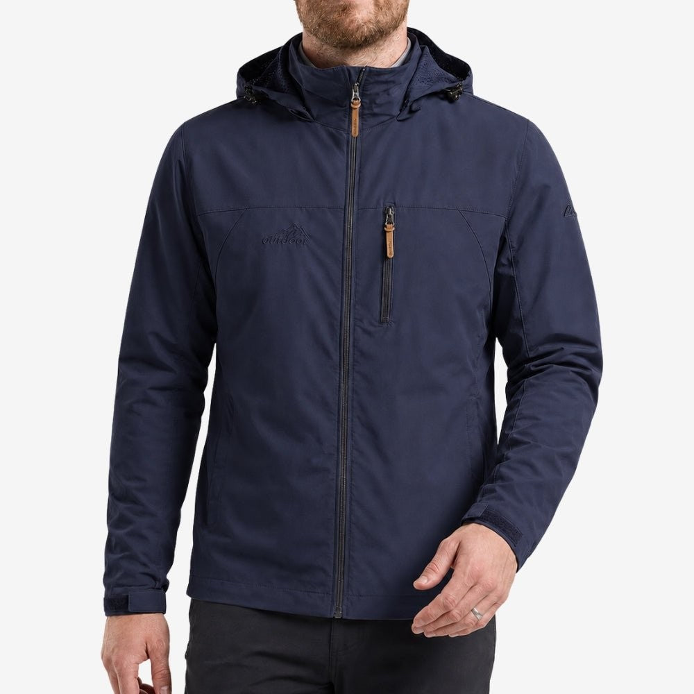 Waterproof Jacket – Lightweight Nylon-Shell Rain Layer - Blue