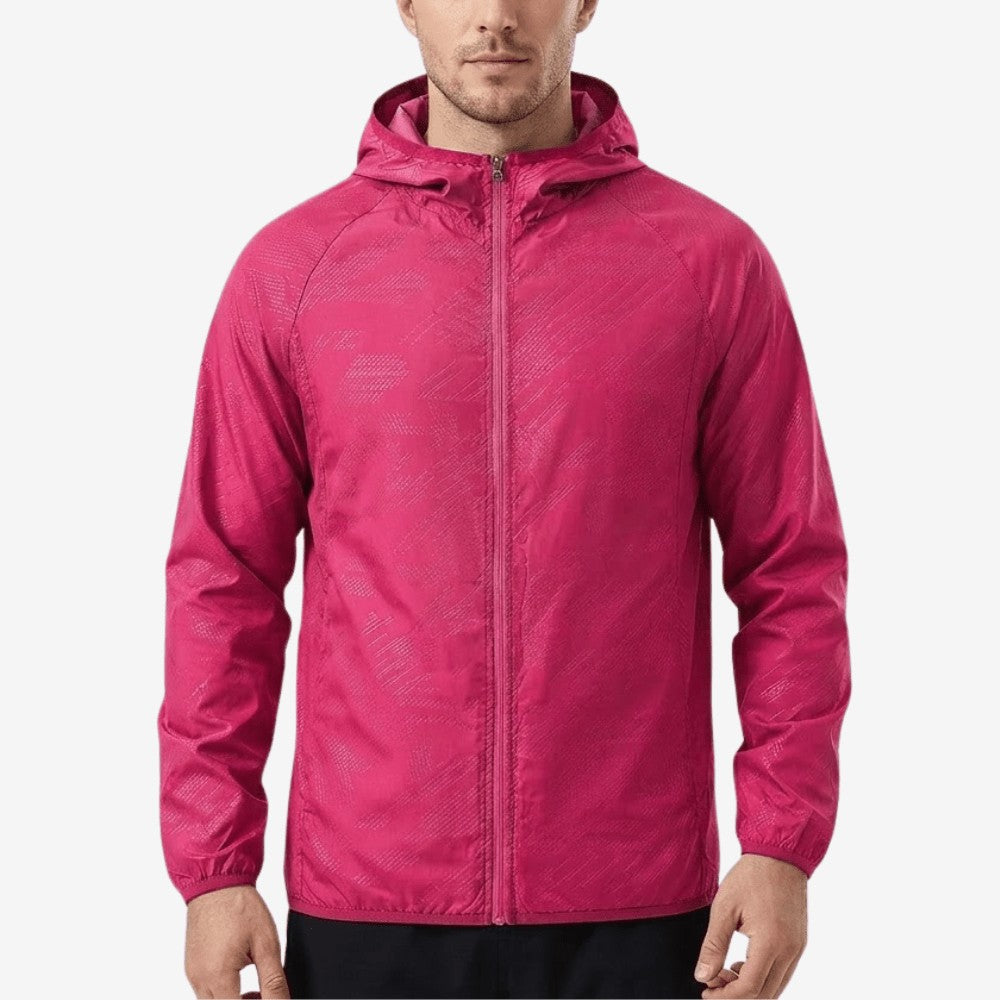 Waterproof Jacket – Lightweight Packable Rain Shell - Rose Red