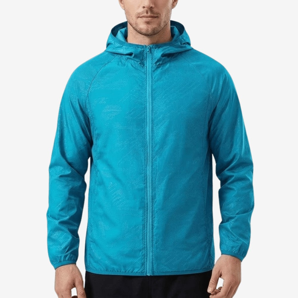 Waterproof Jacket – Lightweight Packable Rain Shell - Sky Blue