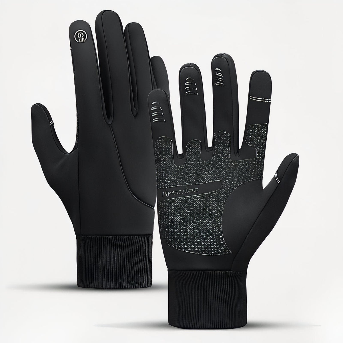 Waterproof Touchscreen Hiking Gloves – Warm Winter Trail Gloves - Matte Black