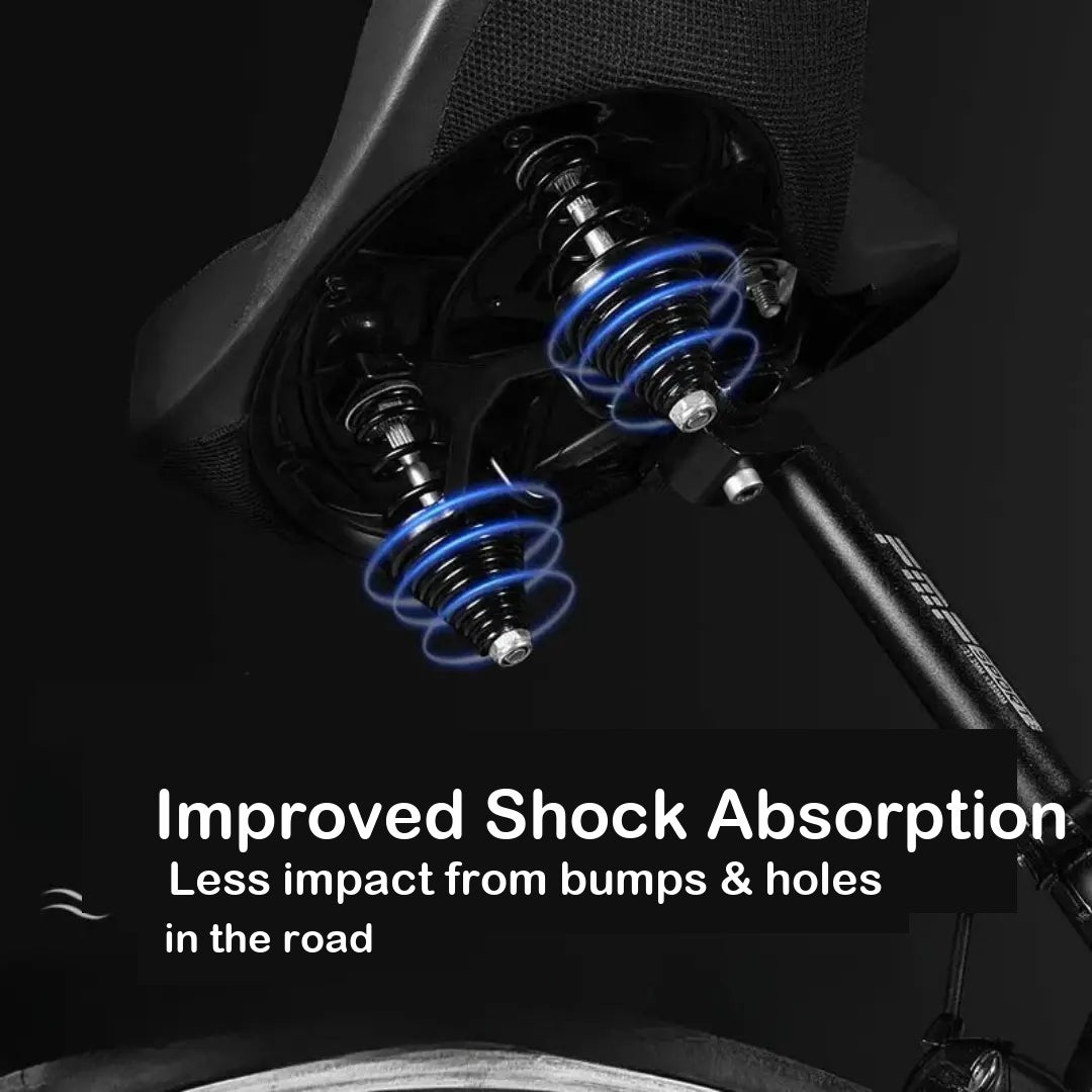Wide Ergonomic Bike Saddle – Dual-Spring Shock-Absorbing Seat