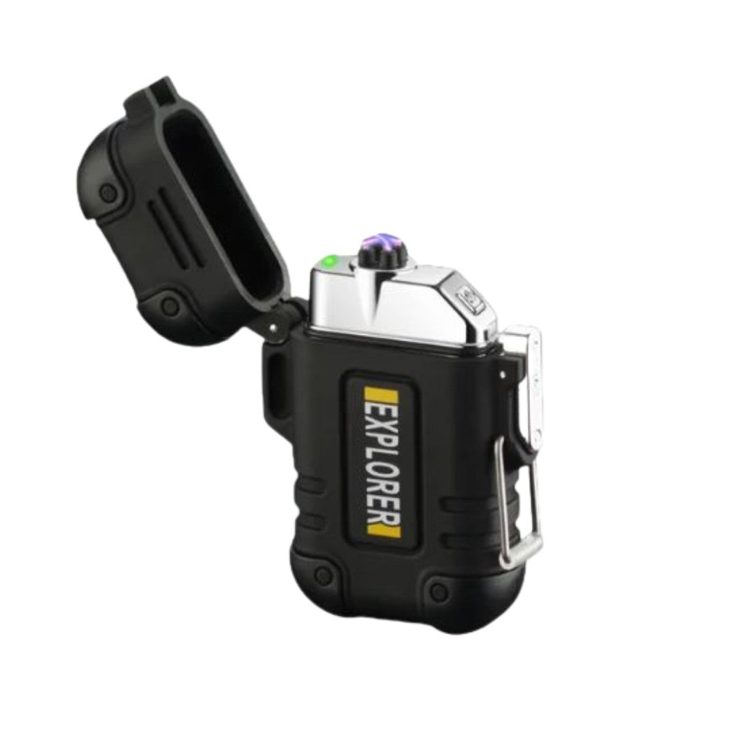 Windproof Electric Lighter – Waterproof Rechargeable Arc Lighter - Black 2