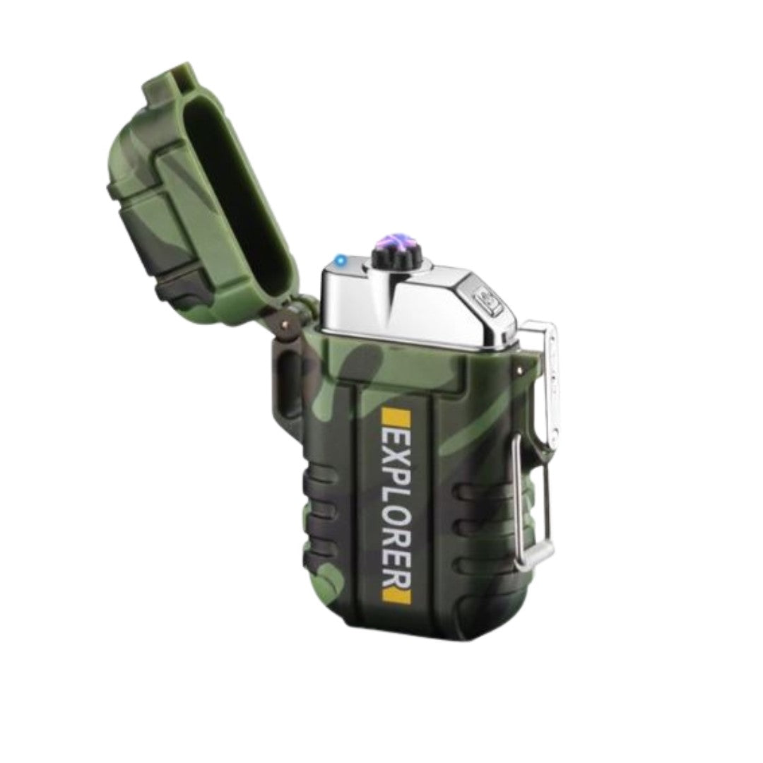 Windproof Electric Lighter – Waterproof Rechargeable Arc Lighter - Camouflage 1